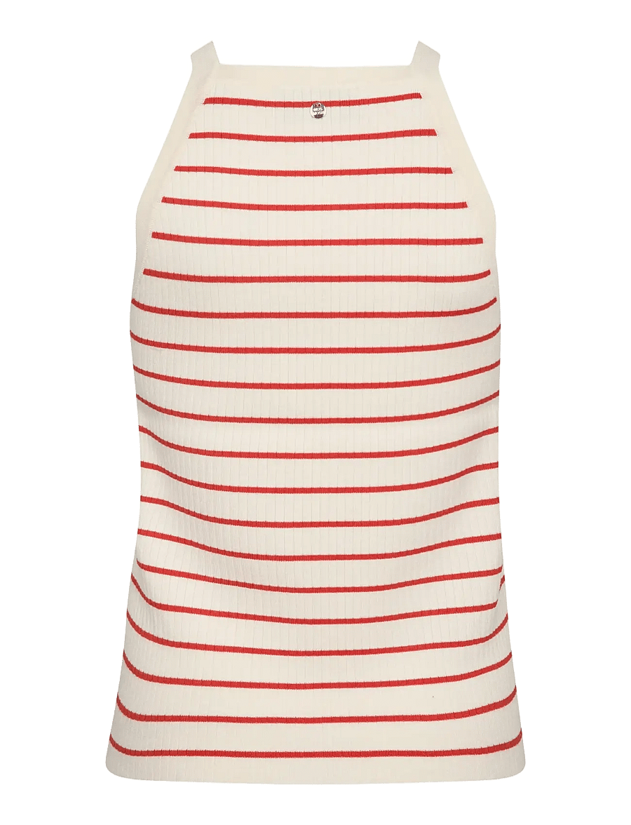 MOS MOSH - MMImanja Caliz Stripe Knit Top - linnen - spicy orange - 2