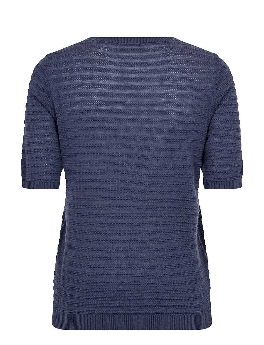 MOS MOSH - MMBouch Dotty SS Knit - striktrøjer - crown blue - 2