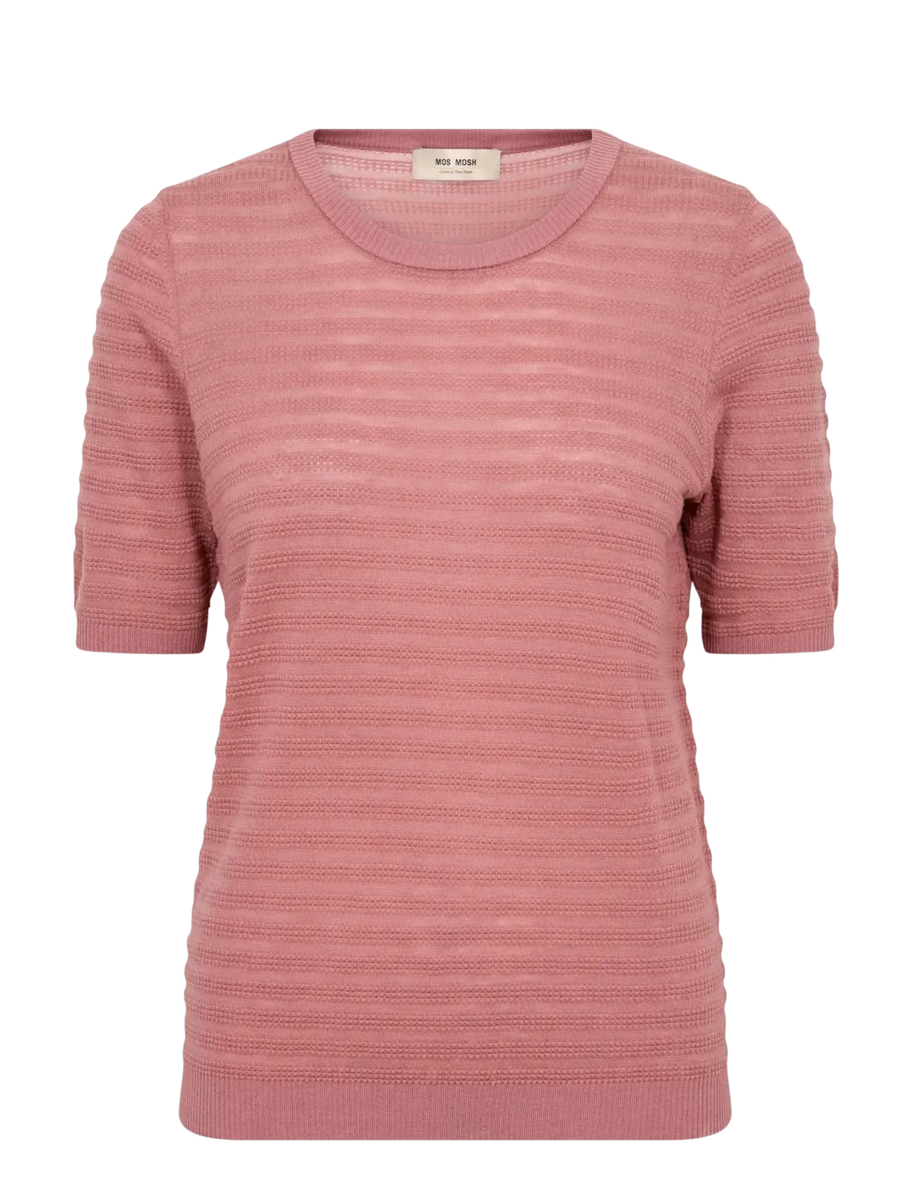 MOS MOSH MMBouch Dotty SS Knit - Tøj - DUSTY ROSE / pink/rose