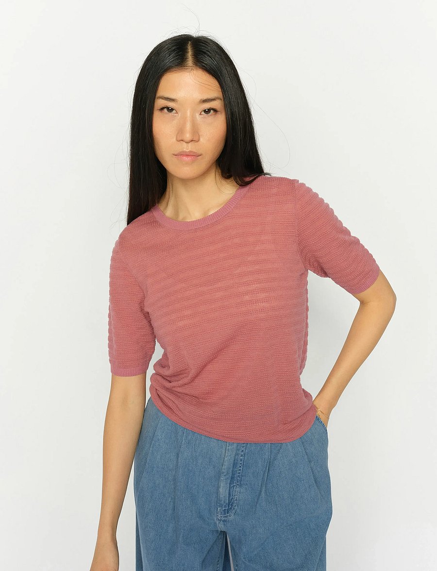 MOS MOSH - MMBouch Dotty SS Knit - stickade tröjor - dusty rose - 0