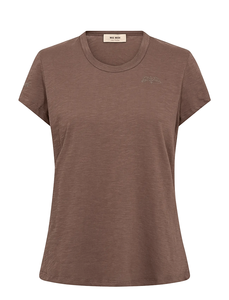 MOS MOSH - MMSafina O-SS Tee - t-shirts - coffee quartz - 1