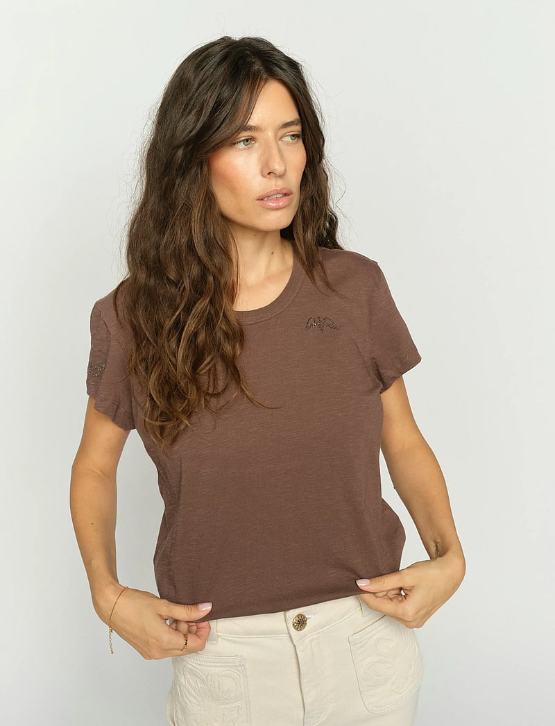 MOS MOSH - MMSafina O-SS Tee - t-shirts - coffee quartz - 4