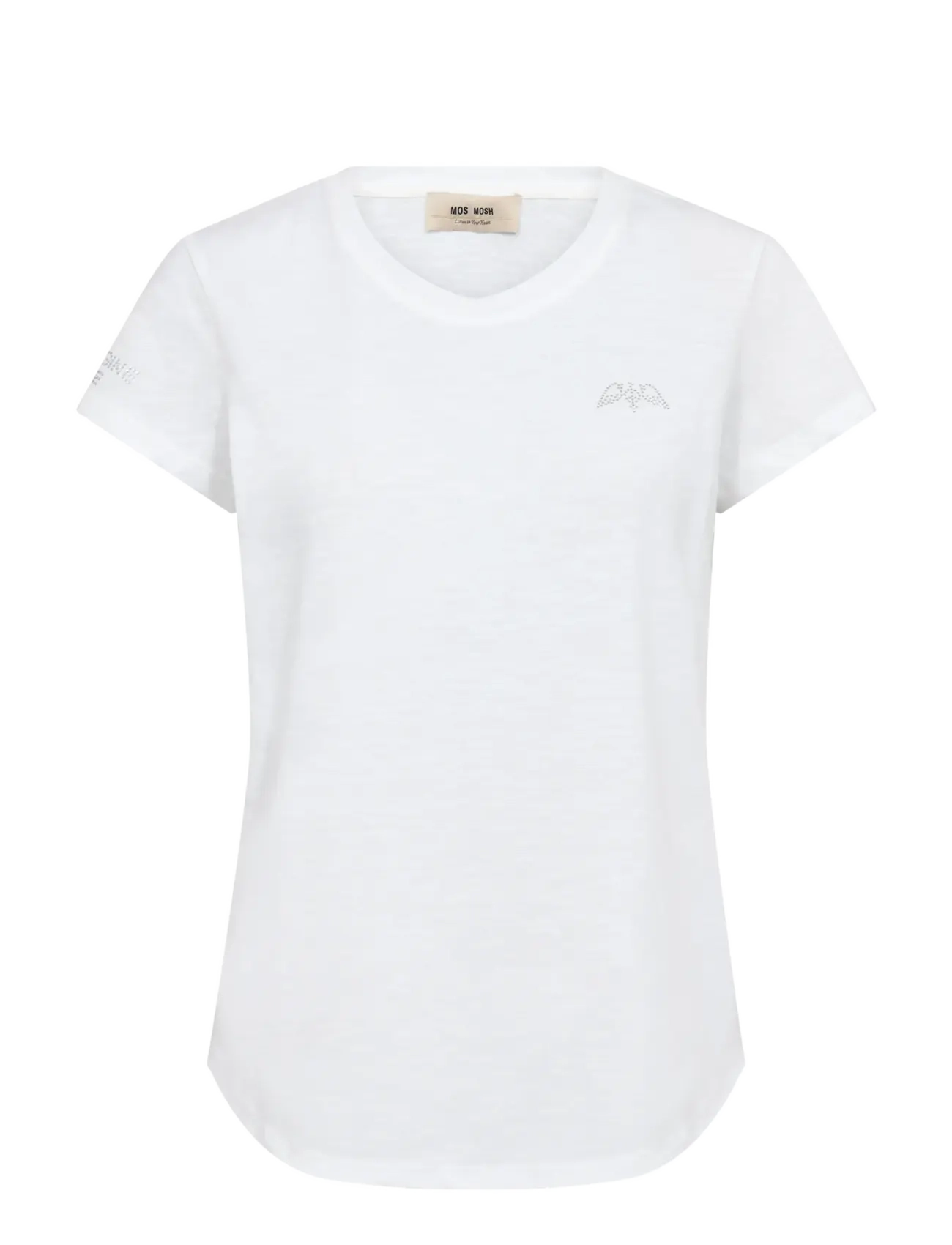 MOS MOSH Mmsafina O-Ss Tee, XS, White, T-Shirts & Toppe > Kortærmede, Dame