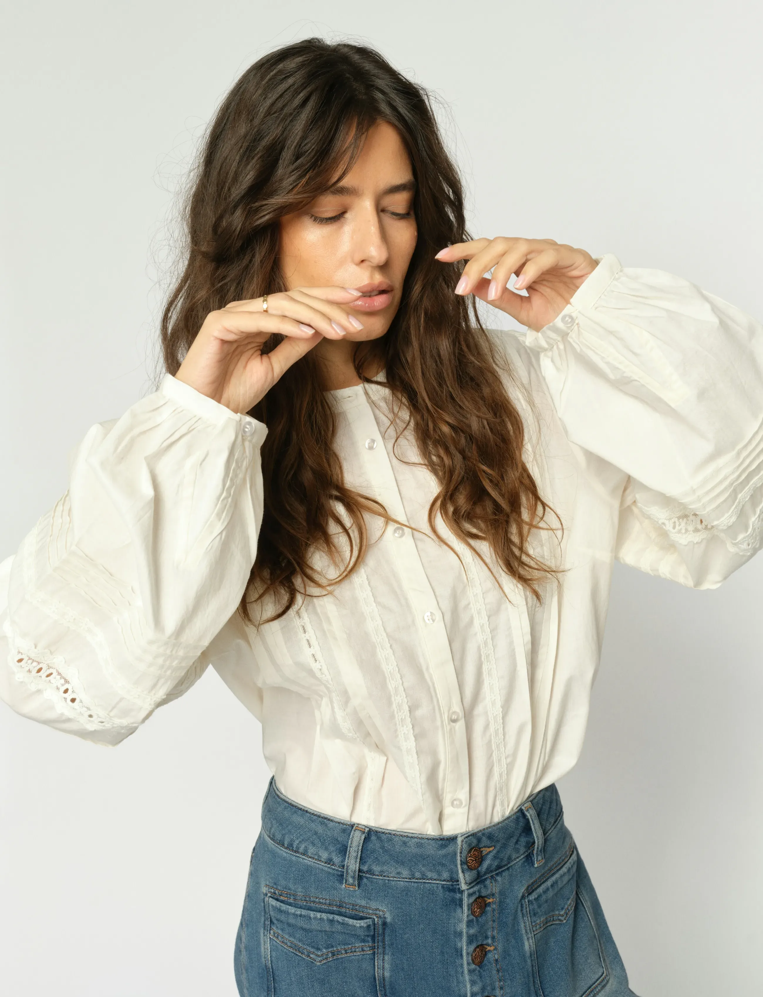 MOS MOSH Mmadila Shirt, L, Cream, Bluser > Langærmede, Dame