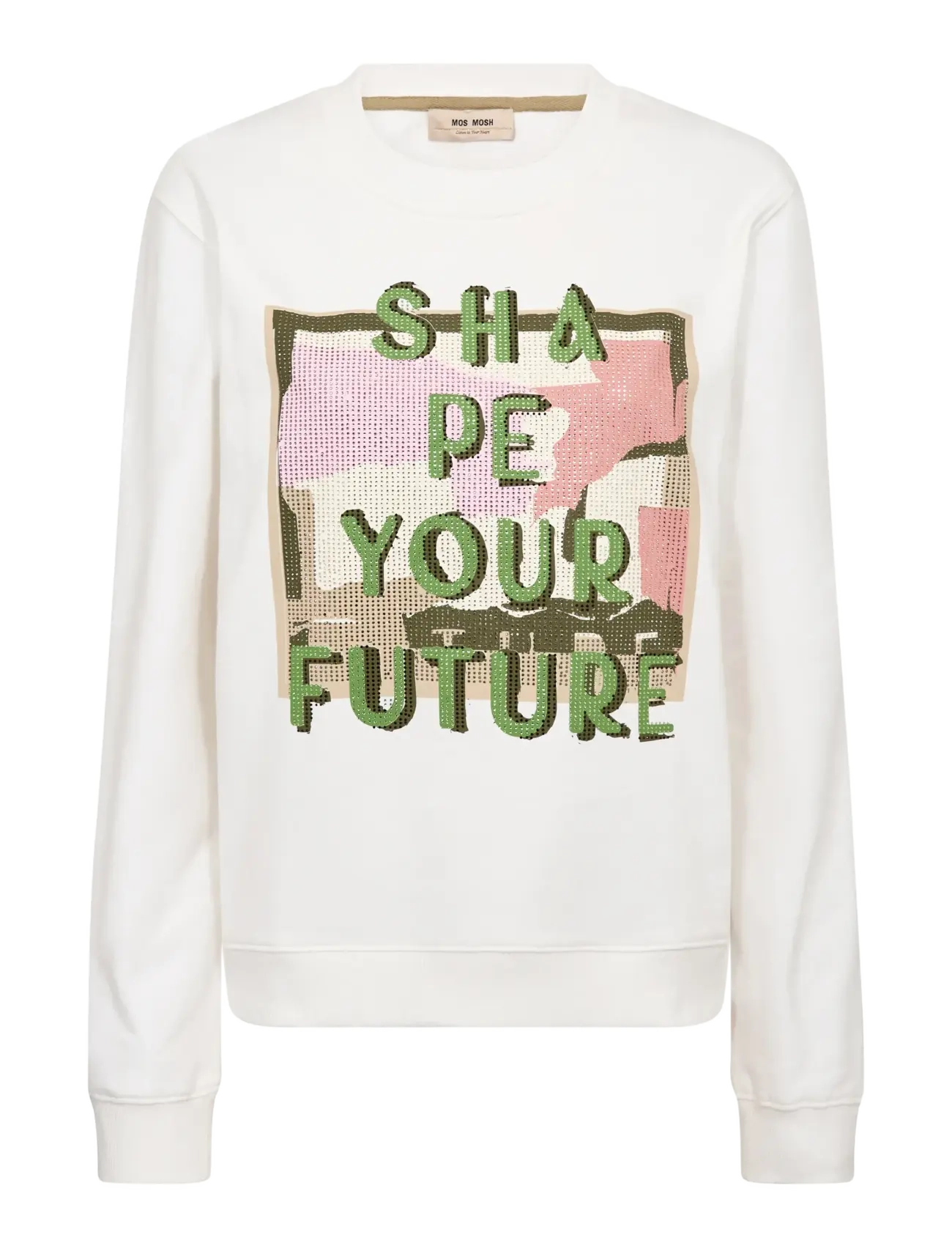 MOS MOSH Mmatika O-Ls Glam Sweatshirt Weiß - L - Damen