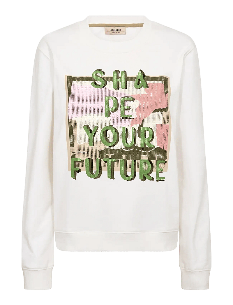 MOS MOSH - MMAtika O-LS Glam Sweatshirt - modetrends - white - 0
