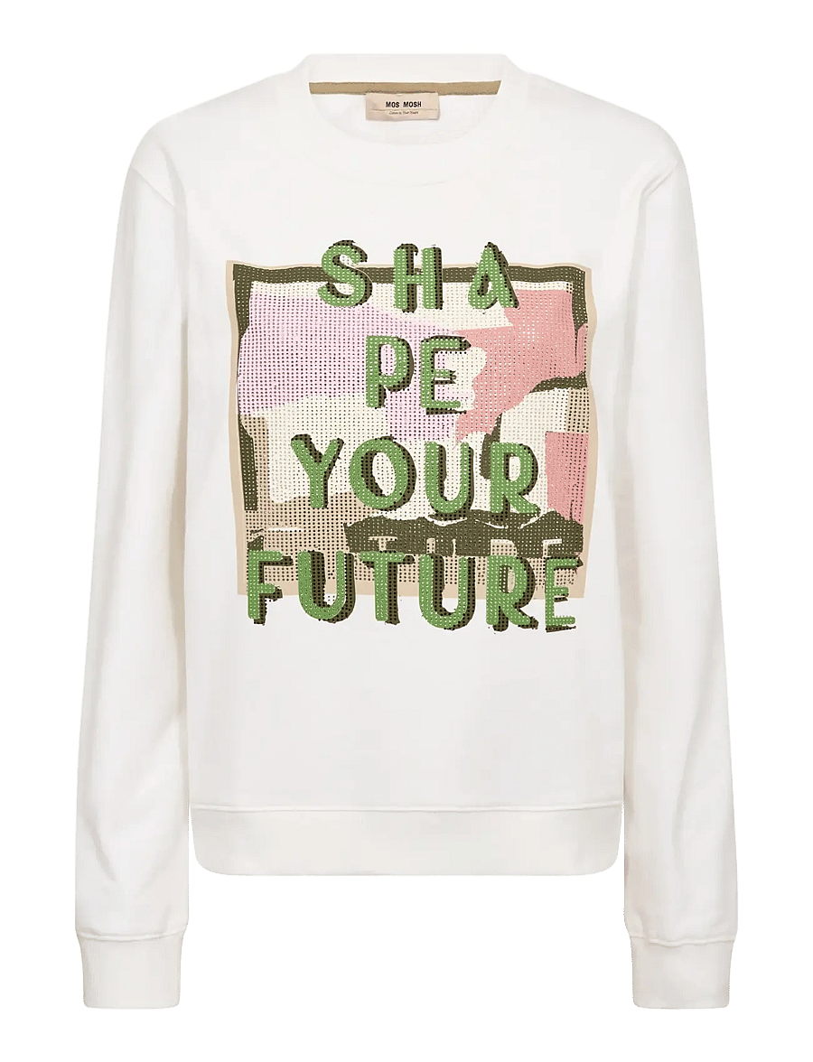 MOS MOSH - MMAtika O-LS Glam Sweatshirt - modetrender - white - 1