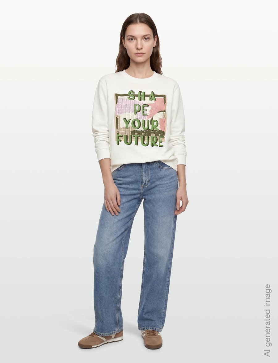 MOS MOSH - MMAtika O-LS Glam Sweatshirt - modetrender - white - 0