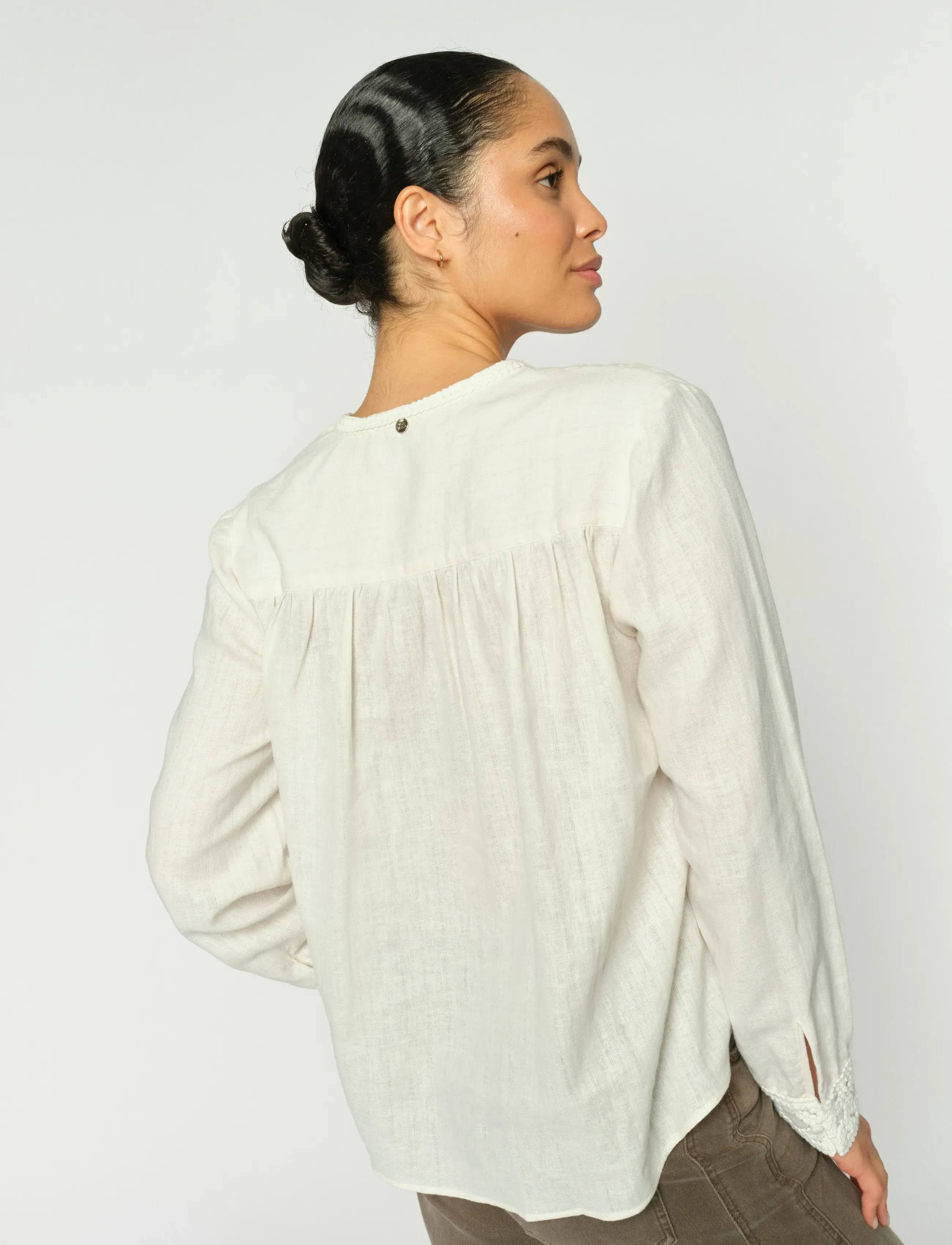 MOS MOSH Mmevanda Ls Blouse, M, Blouses, Creme - Long-sleeved, Frauen