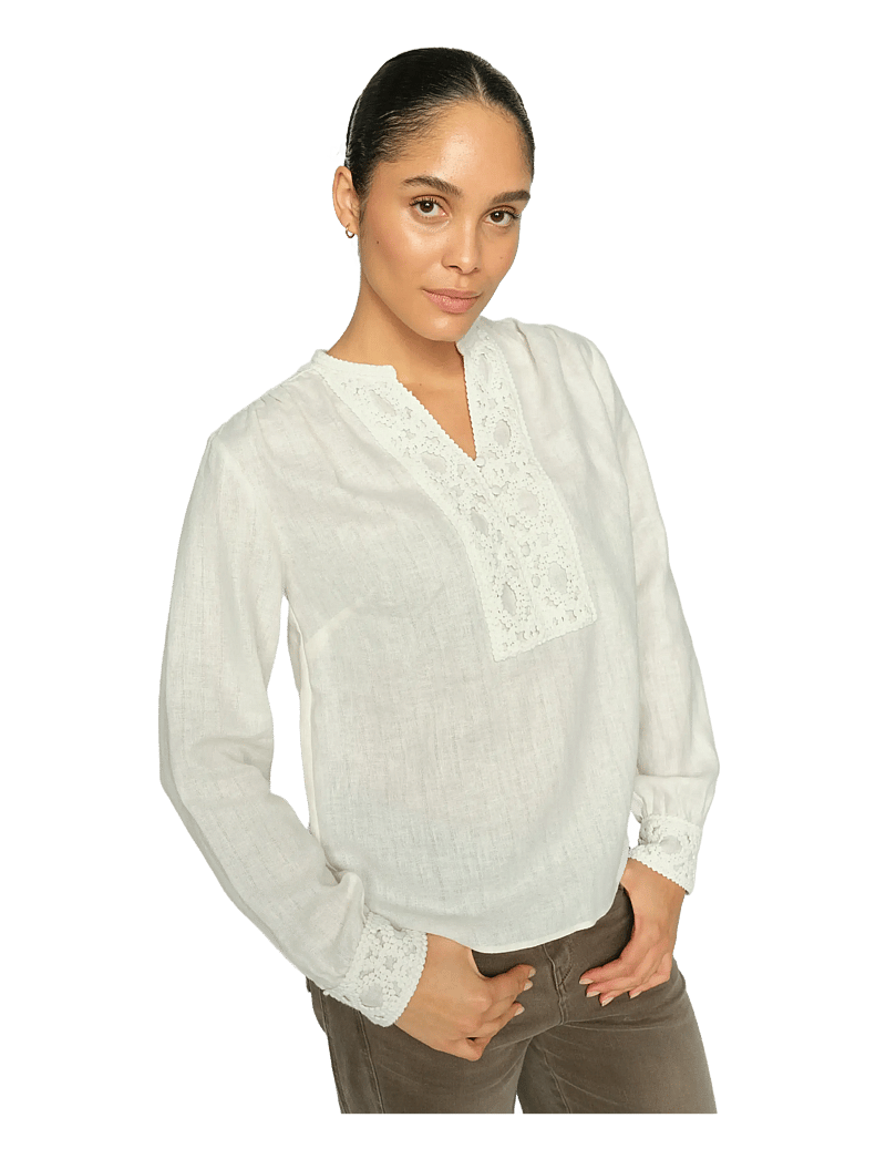 MOS MOSH - MMEvanda ls Blouse - long sleeved blouses - ecru - 3