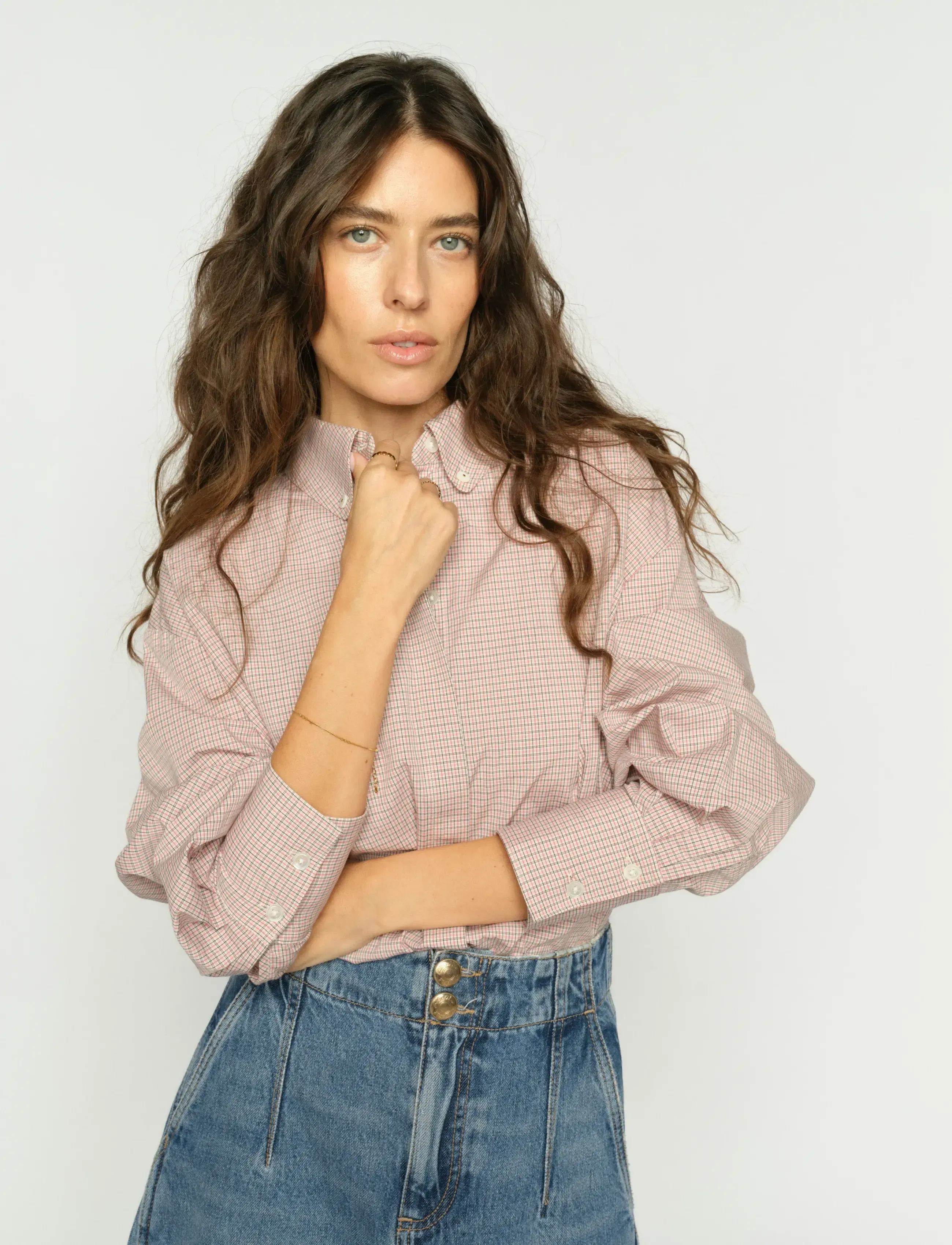 MOS MOSH Mmbritze Check Shirt, XL, Shirts, Rosa - Long-sleeved, Frauen