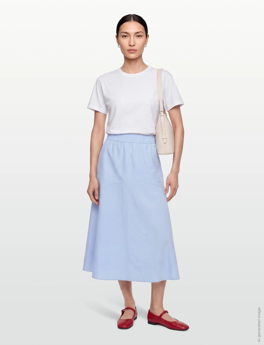 MOS MOSH - MMEllaja Alexis Skirt - midi-röcke - brunnera blue - 0