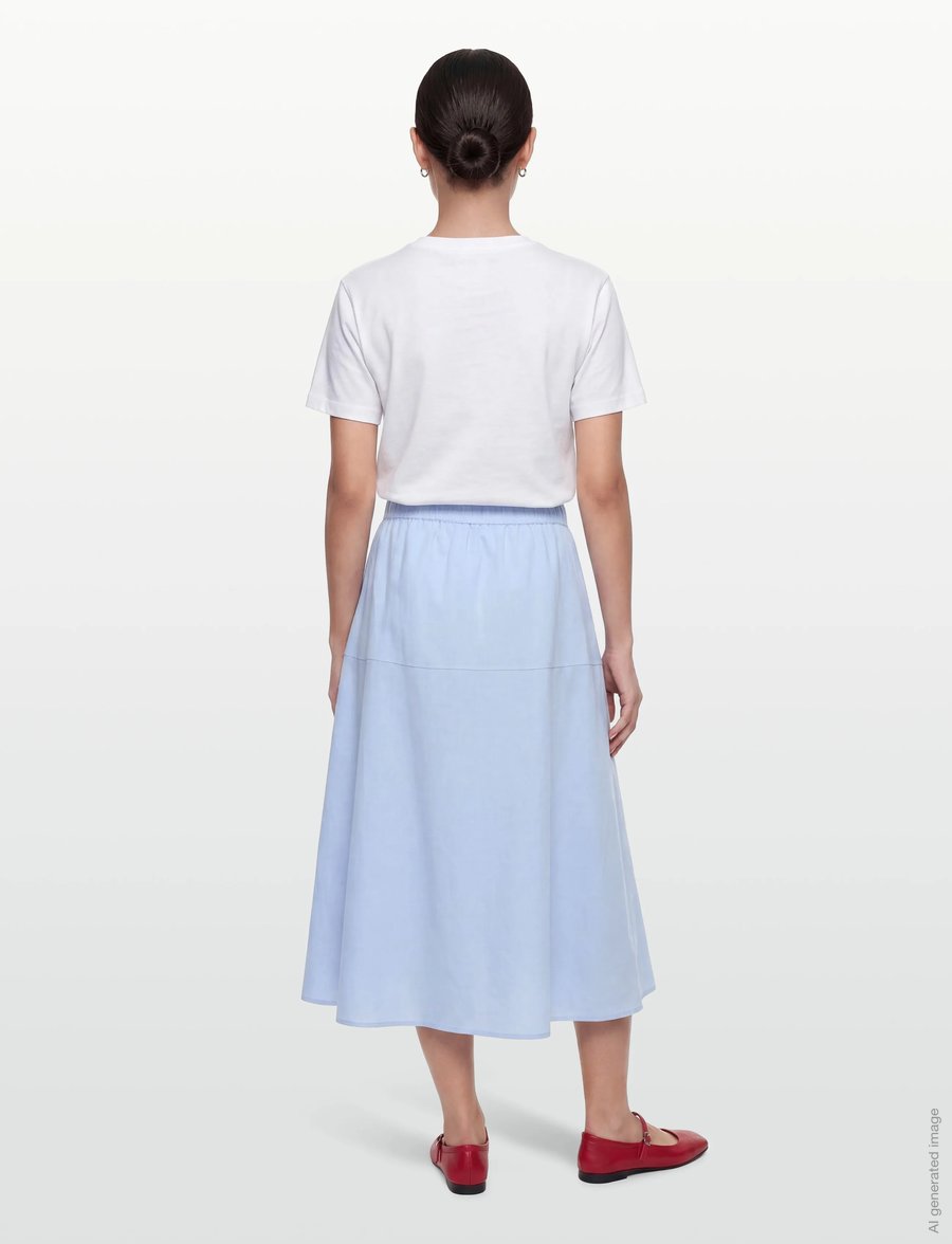 MOS MOSH - MMEllaja Alexis Skirt - midi-röcke - brunnera blue - 4
