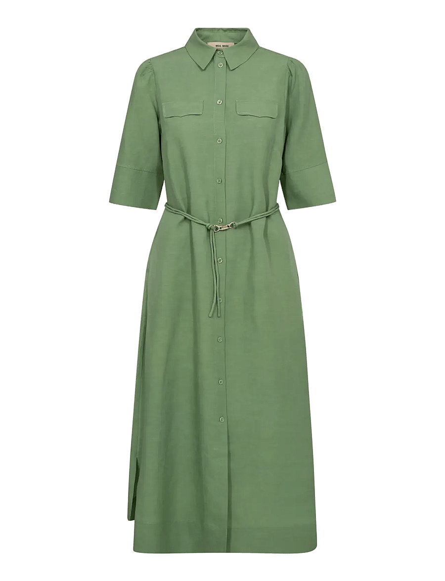 MOS MOSH - MMRayas Alexis Dress - skjortklänningar - turf green - 1