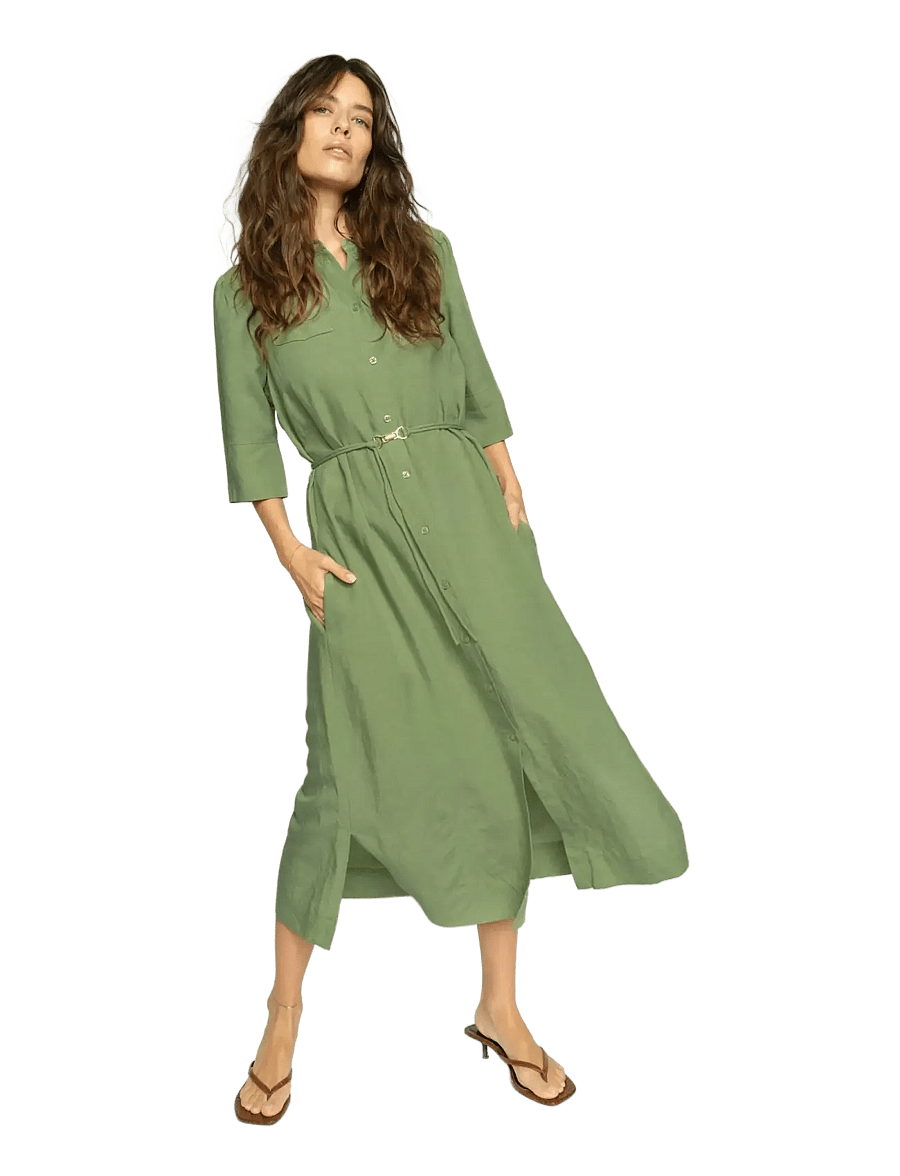 MOS MOSH - MMRayas Alexis Dress - skjortklänningar - turf green - 3