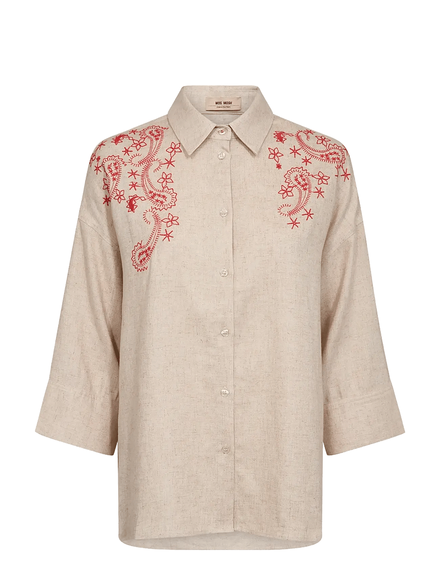 MOS MOSH - MMAudri Coleen Shirt - leinenhemden - clay - 1