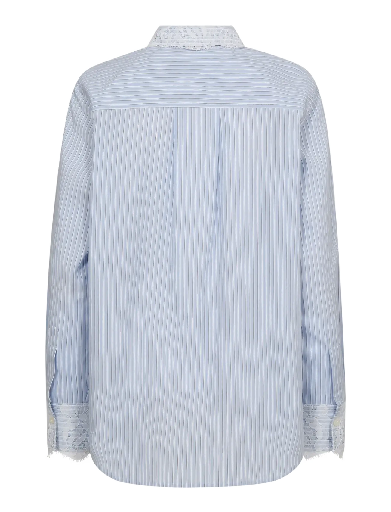 MOS MOSH - MMElinda Stripe Lace Shirt - krekli ar garām piedurknēm - brunnera blue - 2