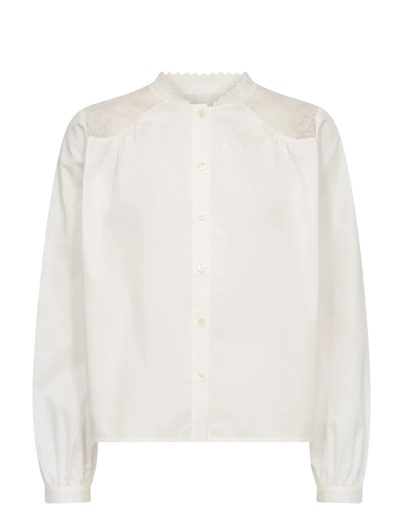 MOS MOSH Mminda Baumwolle Strickjacke Shirt Cream - M - Damen