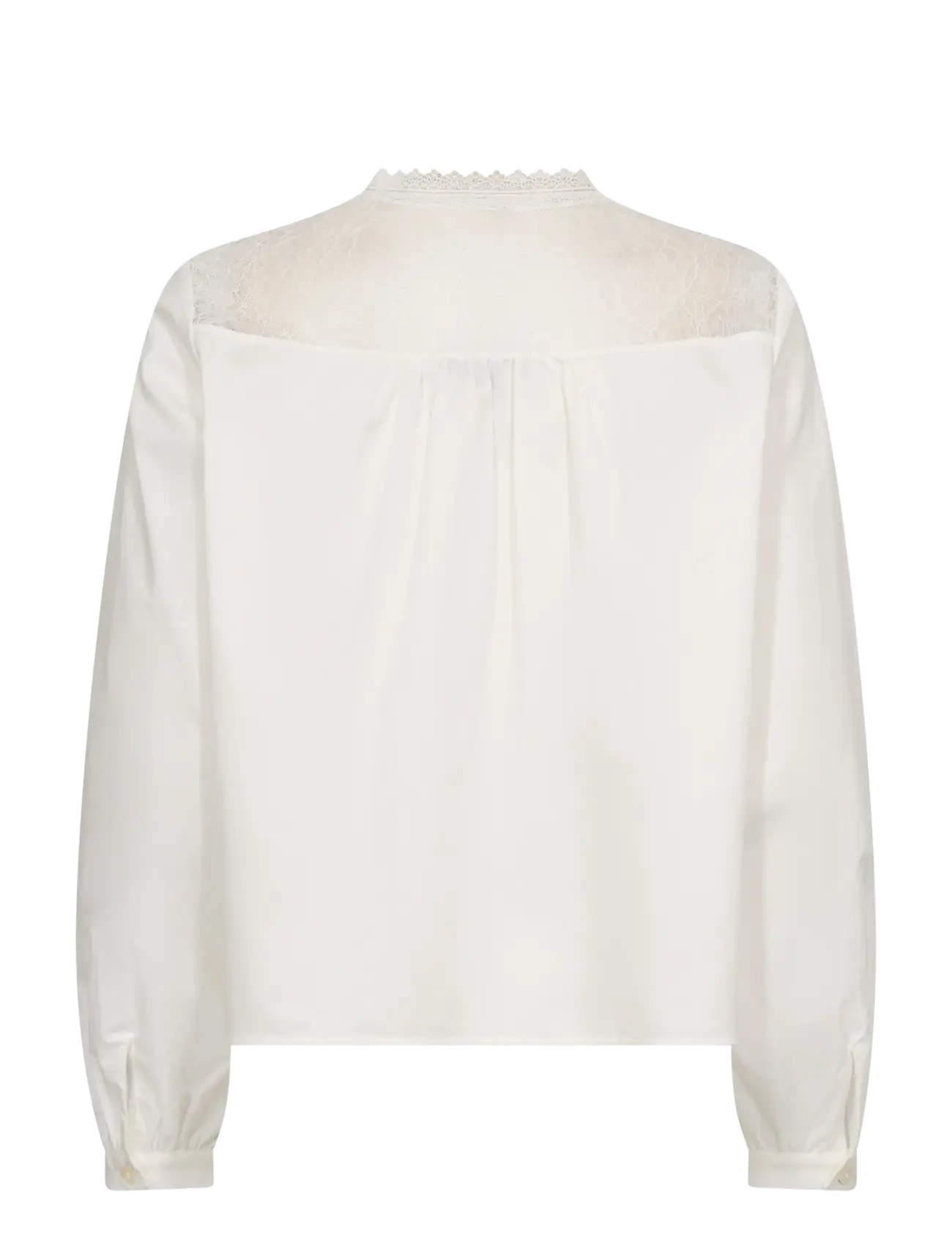 MOS MOSH - MMInda Cotton Lace Shirt - langærmede bluser - ecru - 2