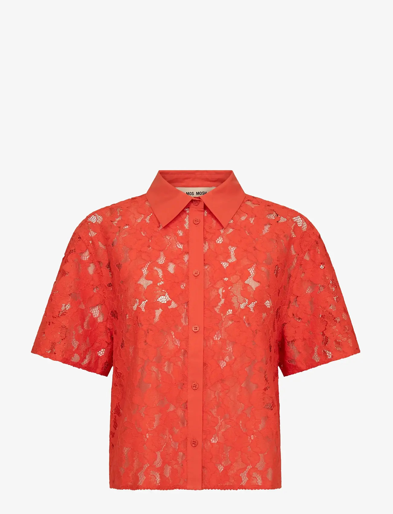 MOS MOSH - MMLia River SS Lace Shirt - lühikeste varrukatega särgid - spicy orange - 1