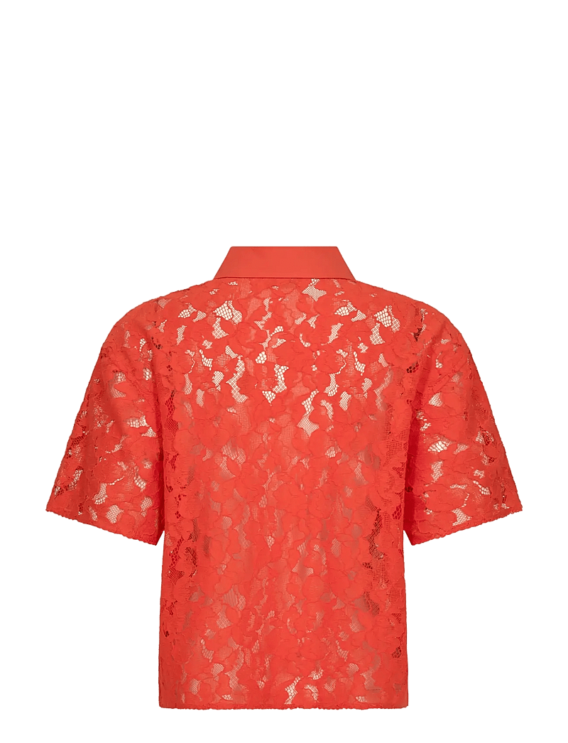 MOS MOSH - MMLia River SS Lace Shirt - lühikeste varrukatega särgid - spicy orange - 2