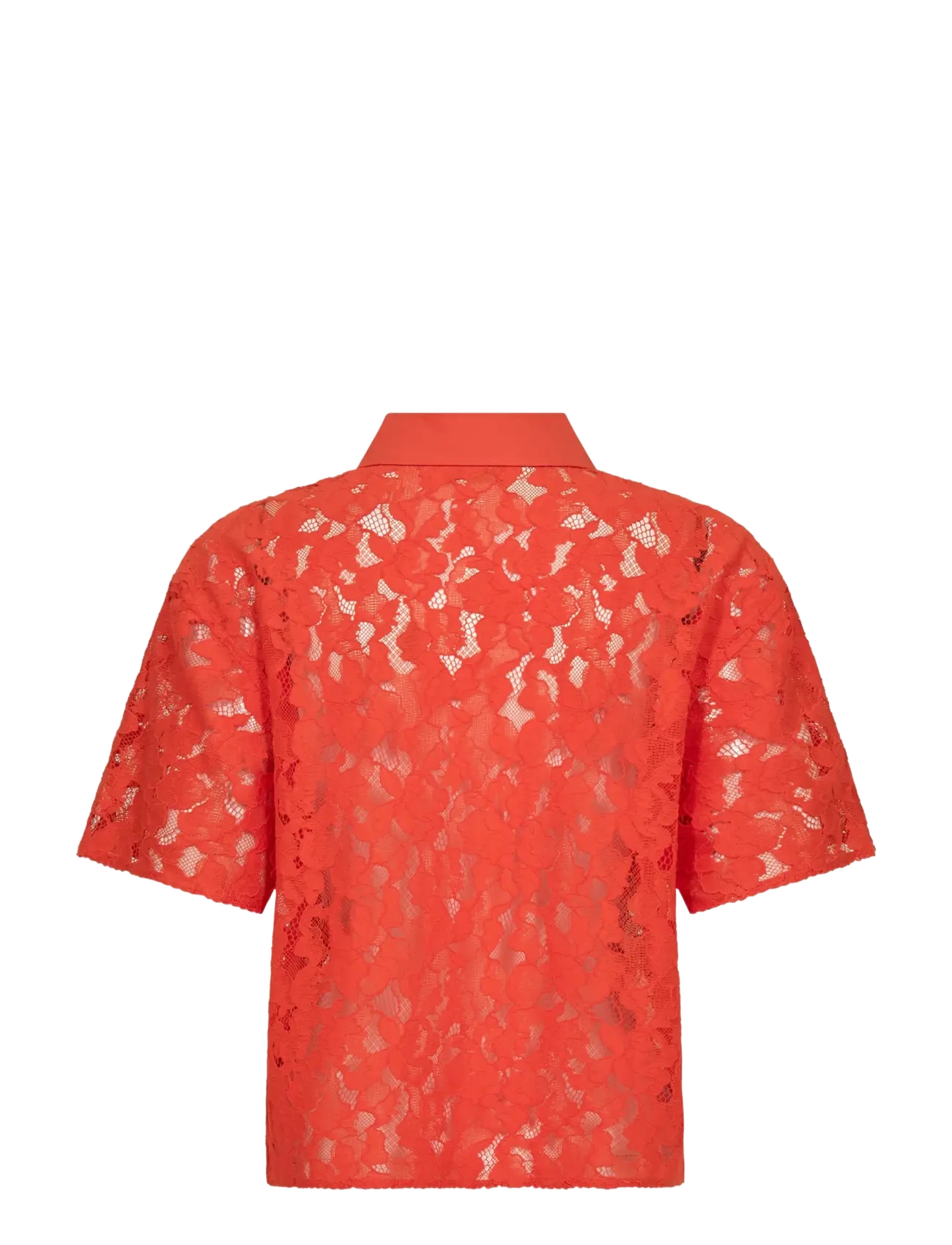 MOS MOSH - MMLia River SS Lace Shirt - short-sleeved shirts - spicy orange - 2