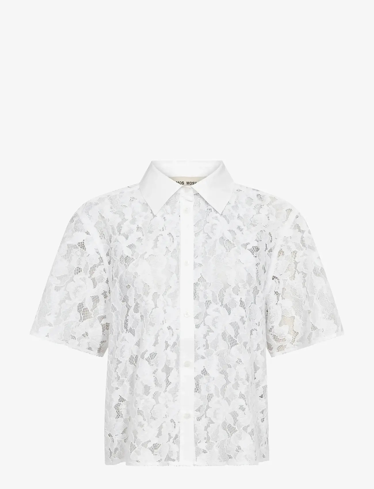 MOS MOSH - MMLia River SS Lace Shirt - short-sleeved shirts - white - 0