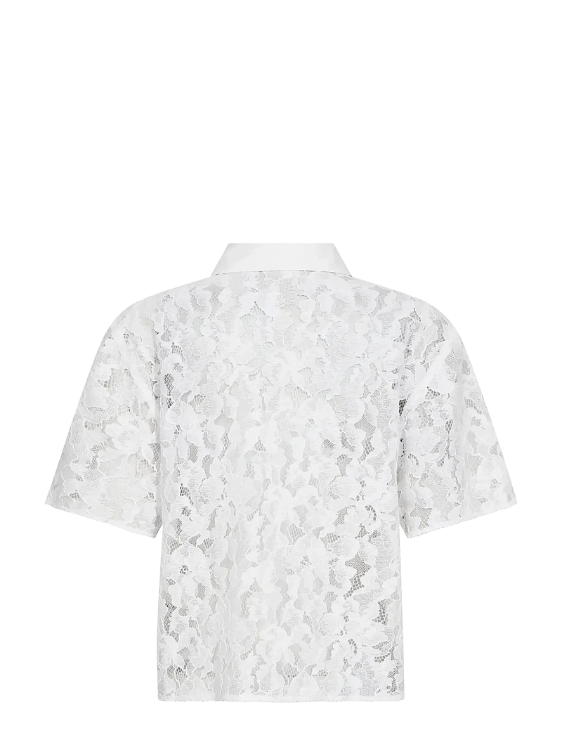 MOS MOSH - MMLia River SS Lace Shirt - short-sleeved shirts - white - 1