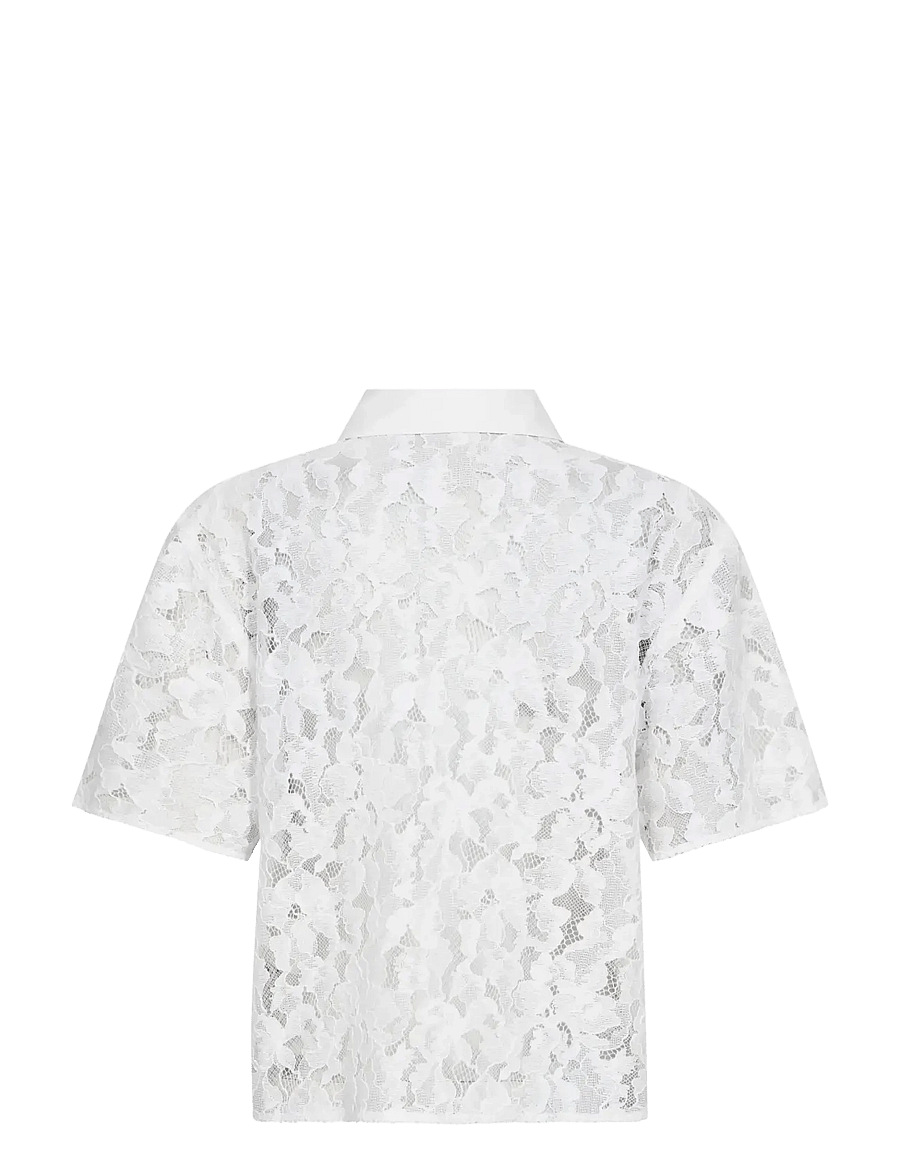 MOS MOSH - MMLia River SS Lace Shirt - lühikeste varrukatega särgid - white - 1