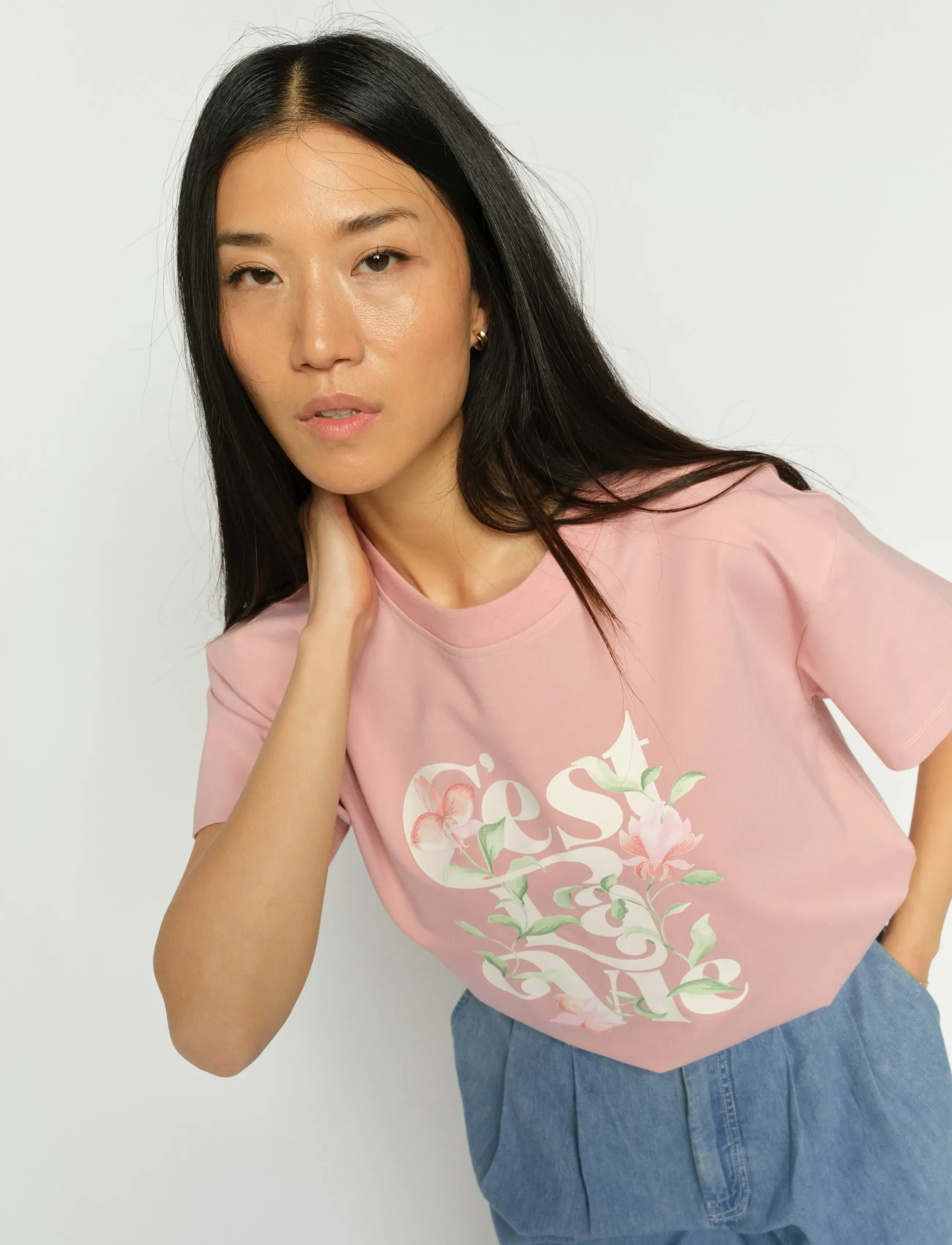 MOS MOSH MMFlowish O-SS Tee - T-shirts & Toppe - PEACHY / pink/rose