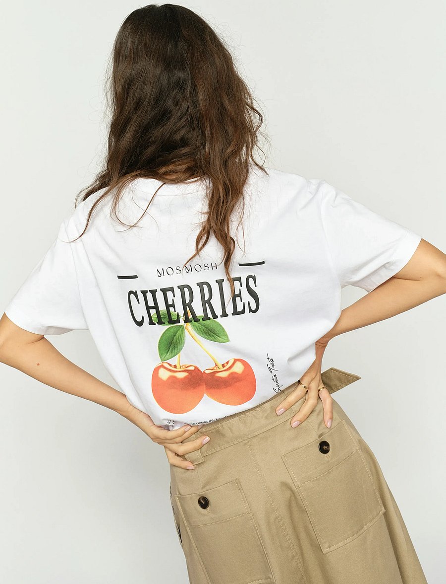 MOS MOSH - MMLail O-SS Cherry Tee - t-shirts - white - 0