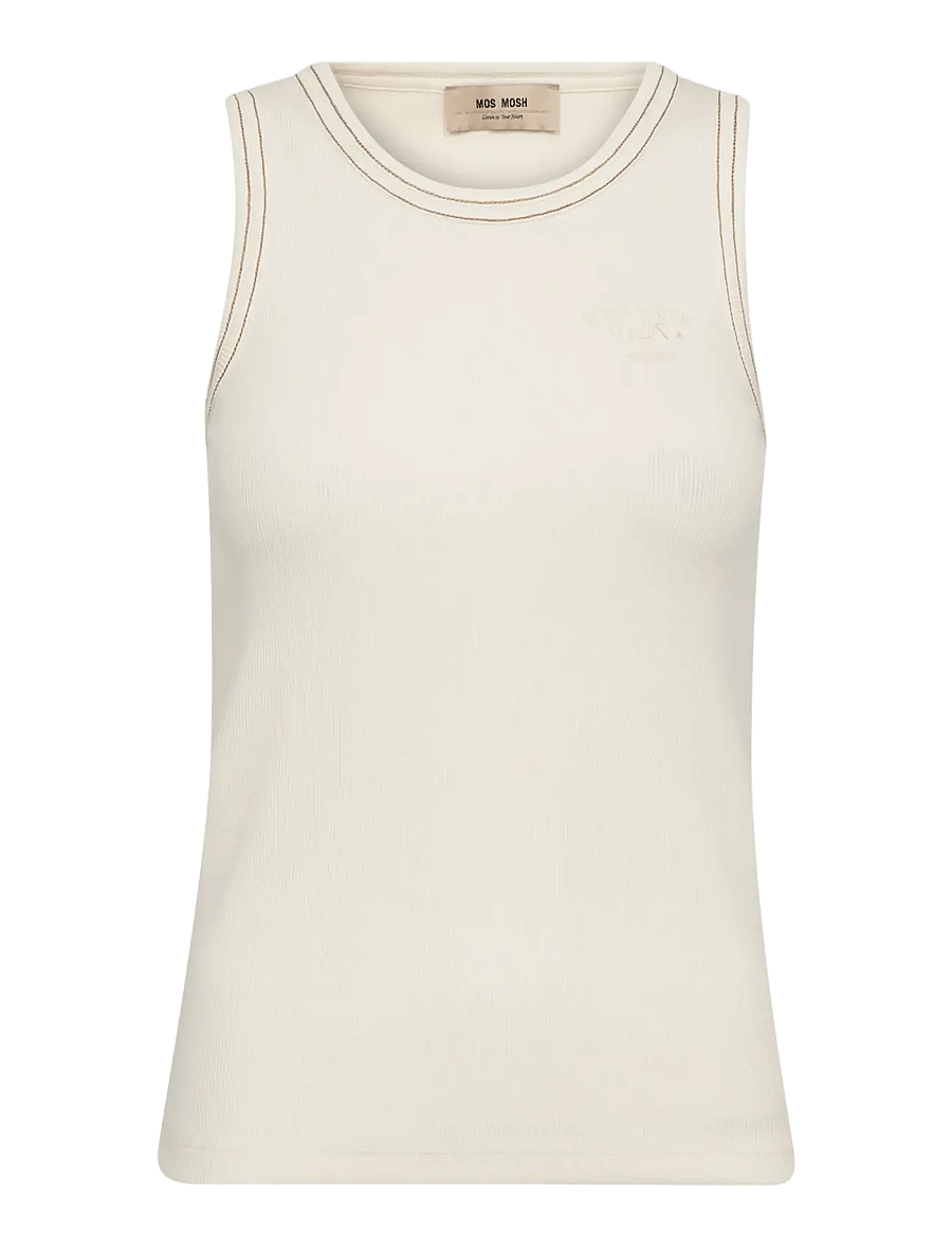 MOS MOSH - MMAra Rib Tank Top - linnen - ecru - 1