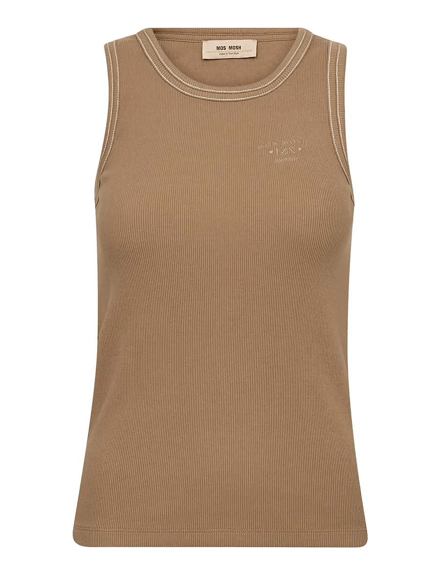 MOS MOSH - MMAra Rib Tank Top - varrukateta topid - petrified oak - 1