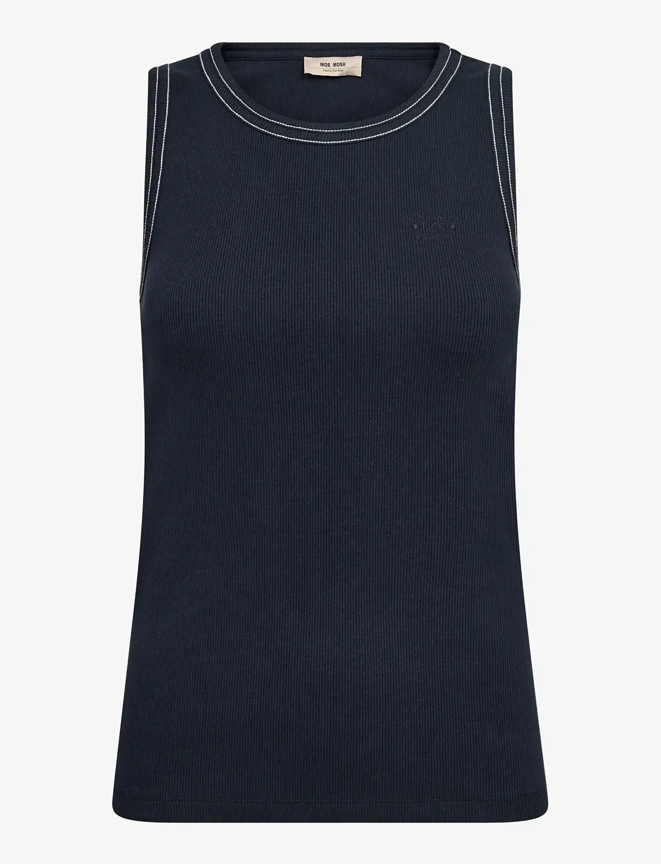 MOS MOSH - MMAra Rib Tank Top - linnen - salute navy - 0
