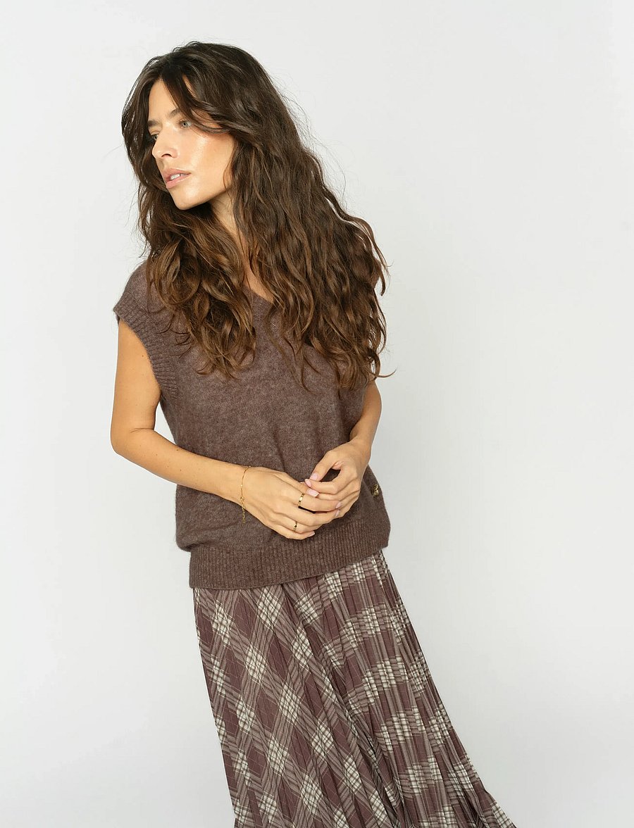 MOS MOSH - MMChari Chaz Skirt - midiseelikud - coffee quartz - 3