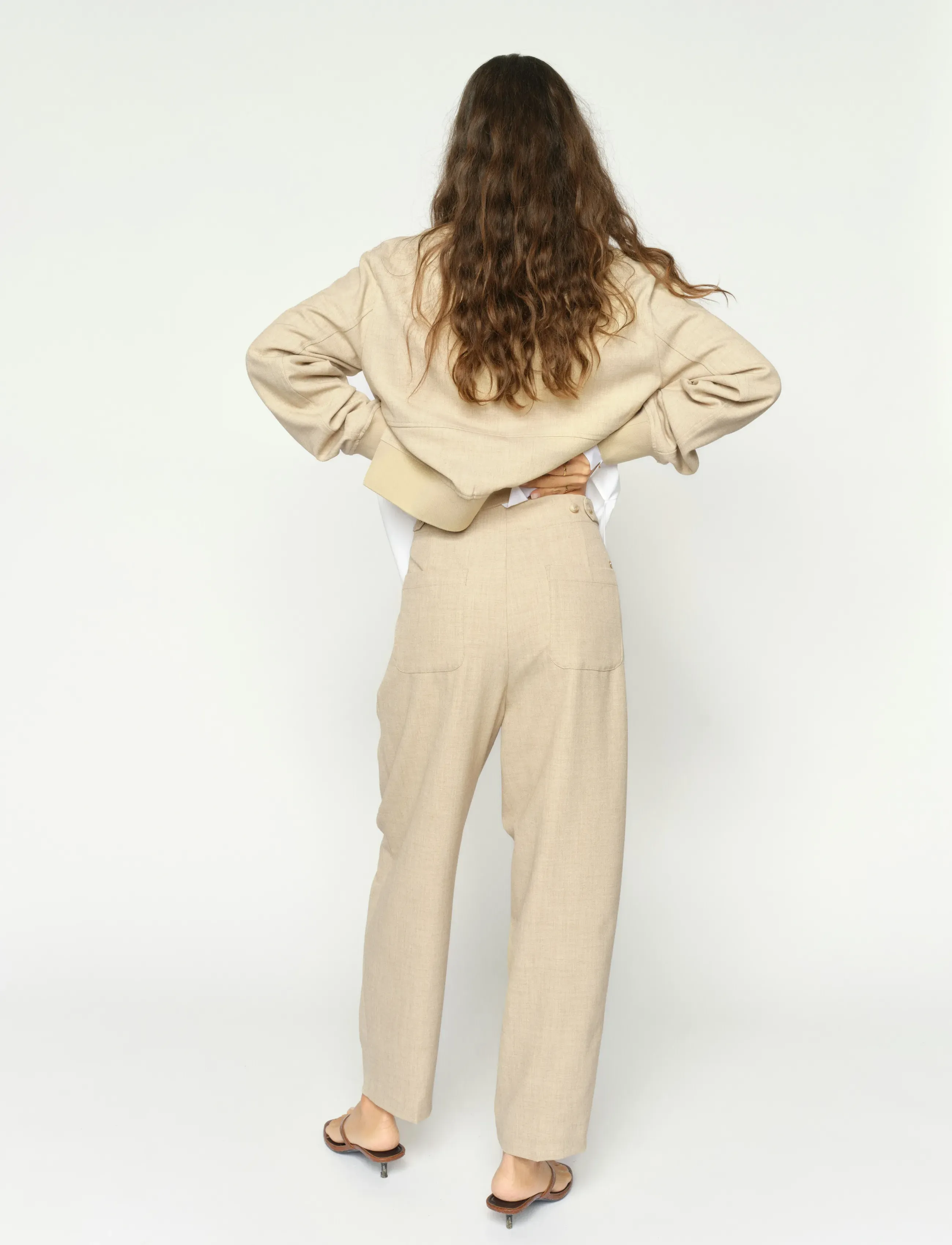 MOS MOSH Mmleysa Flair Pant, 34 Short, Beige, Bukser > Lige Ben, Dame