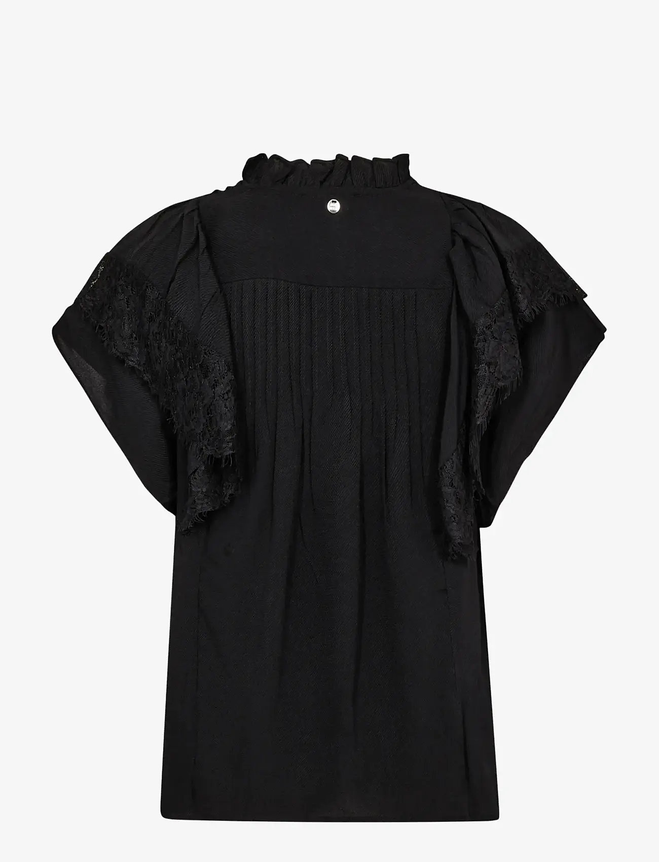 MOS MOSH - MMWea Flowish Blouse - kurzämlige blusen - black - 2