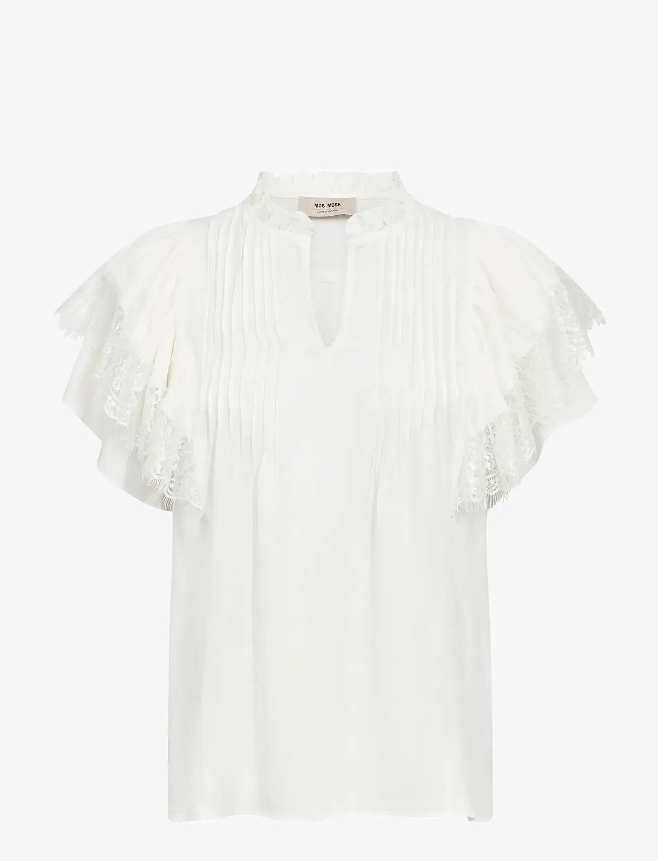 MOS MOSH - MMWea Flowish Blouse - kurzämlige blusen - ecru - 0