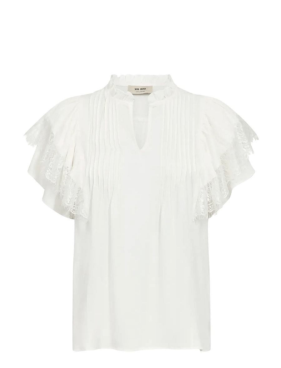 MOS MOSH - MMWea Flowish Blouse - kurzärmelige blusen - ecru - 1