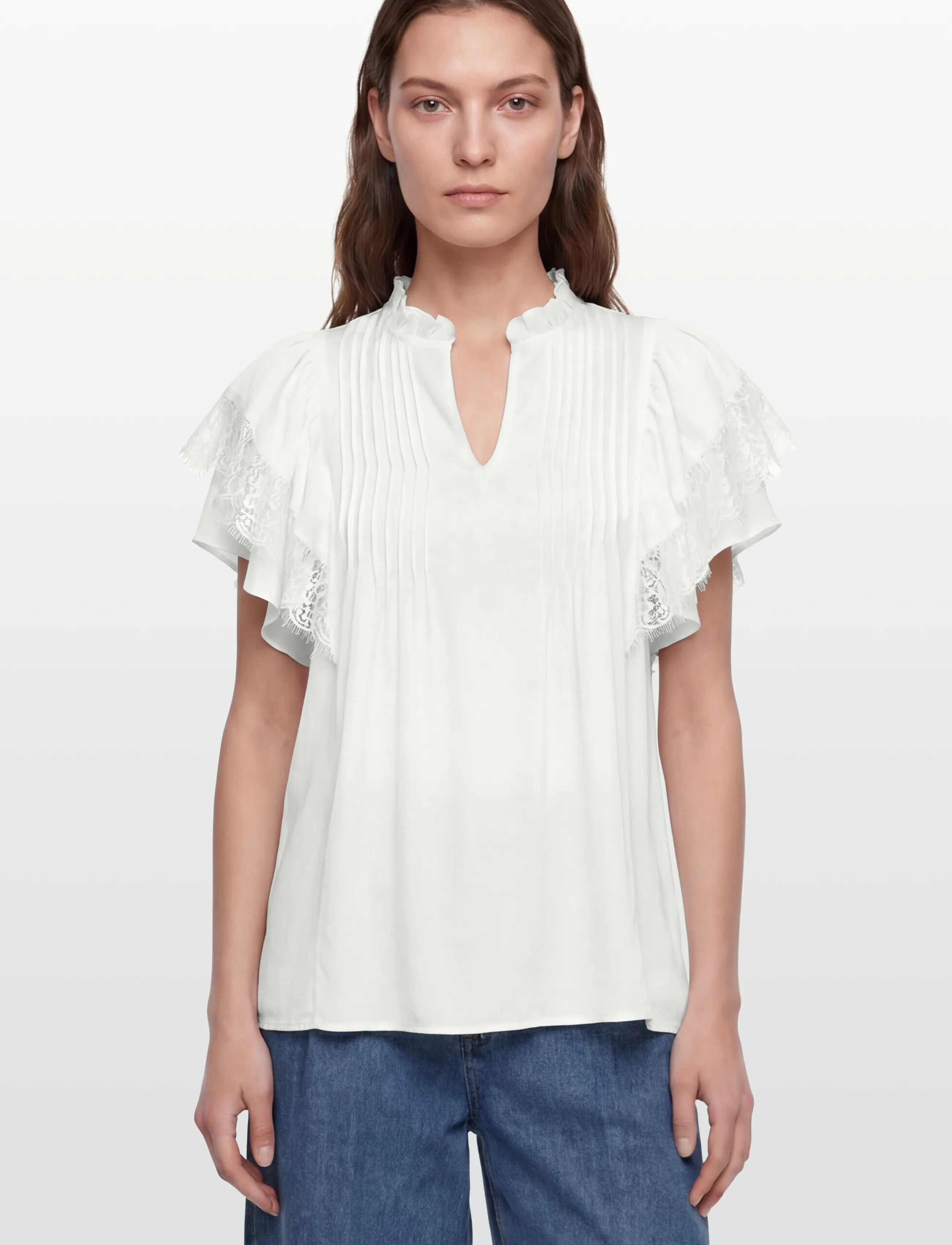 MOS MOSH - MMWea Flowish Blouse - kurzärmelige blusen - ecru - 3