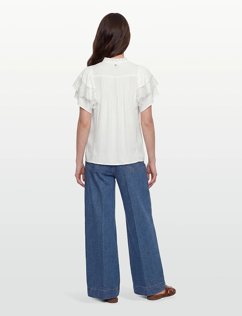 MOS MOSH - MMWea Flowish Blouse - kurzämlige blusen - ecru - 4