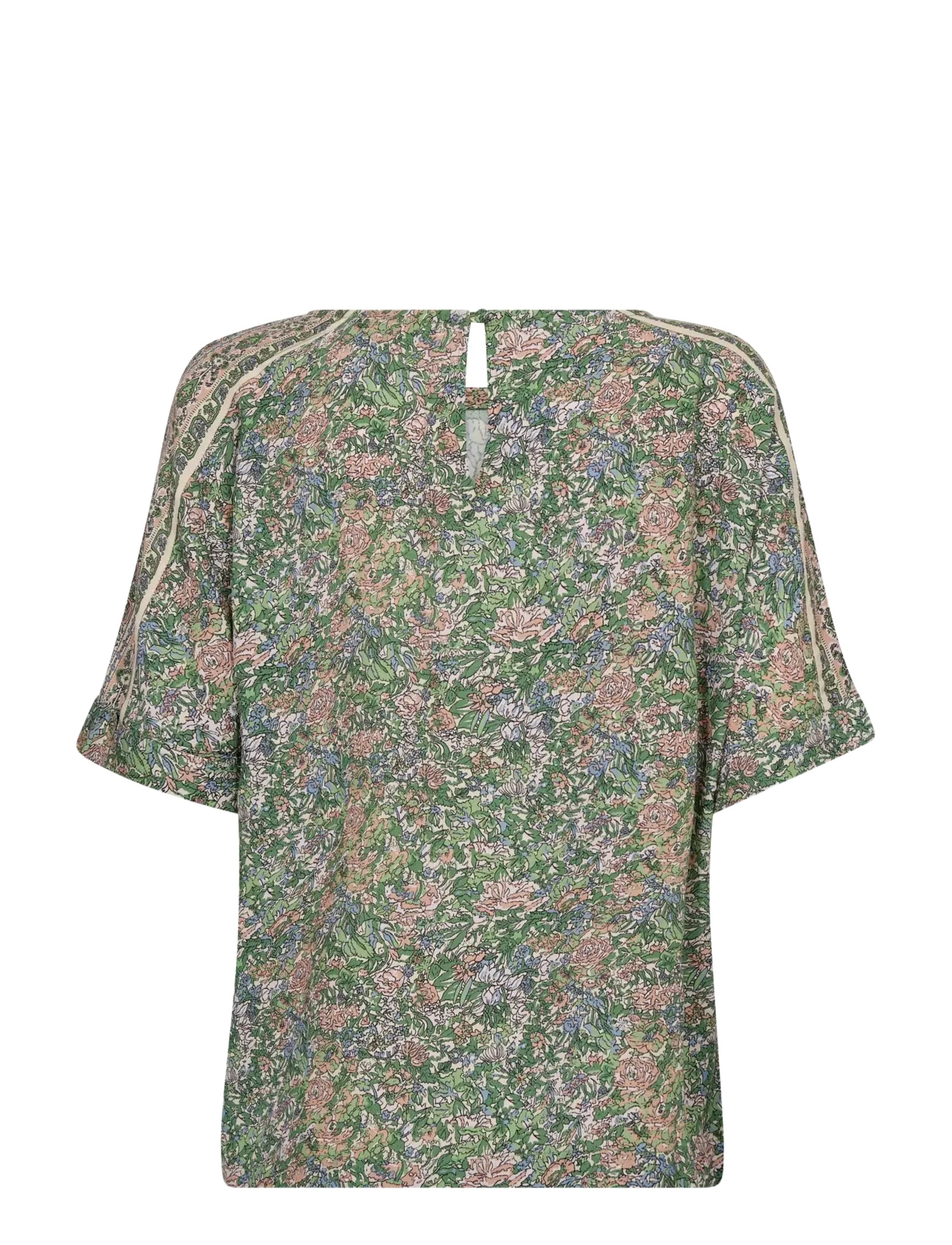 MOS MOSH - MMPalma Flowish Orchid Blouse - lühikeste varrukatega pluusid - turf green - 2