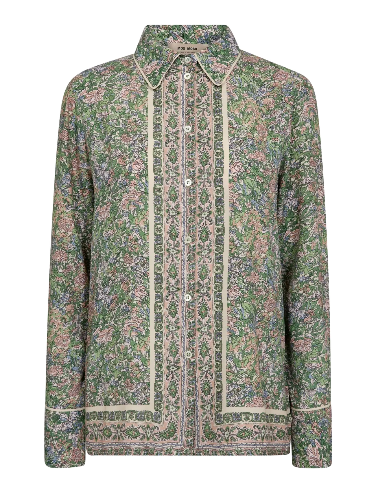MOS MOSH MMKana Flowish Orchid Shirt - Tøj - TURF GREEN / multi