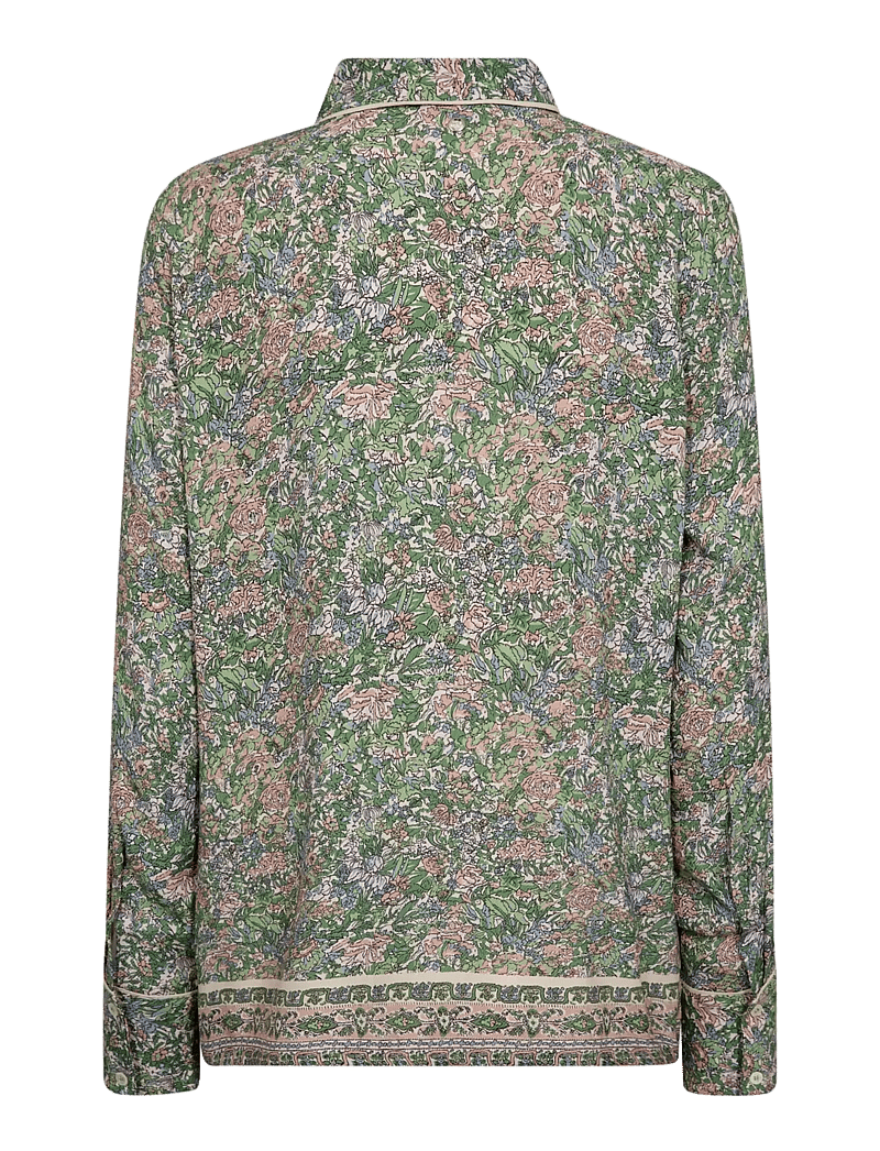 MOS MOSH - MMKana Flowish Orchid Shirt - langærmede skjorter - turf green - 2