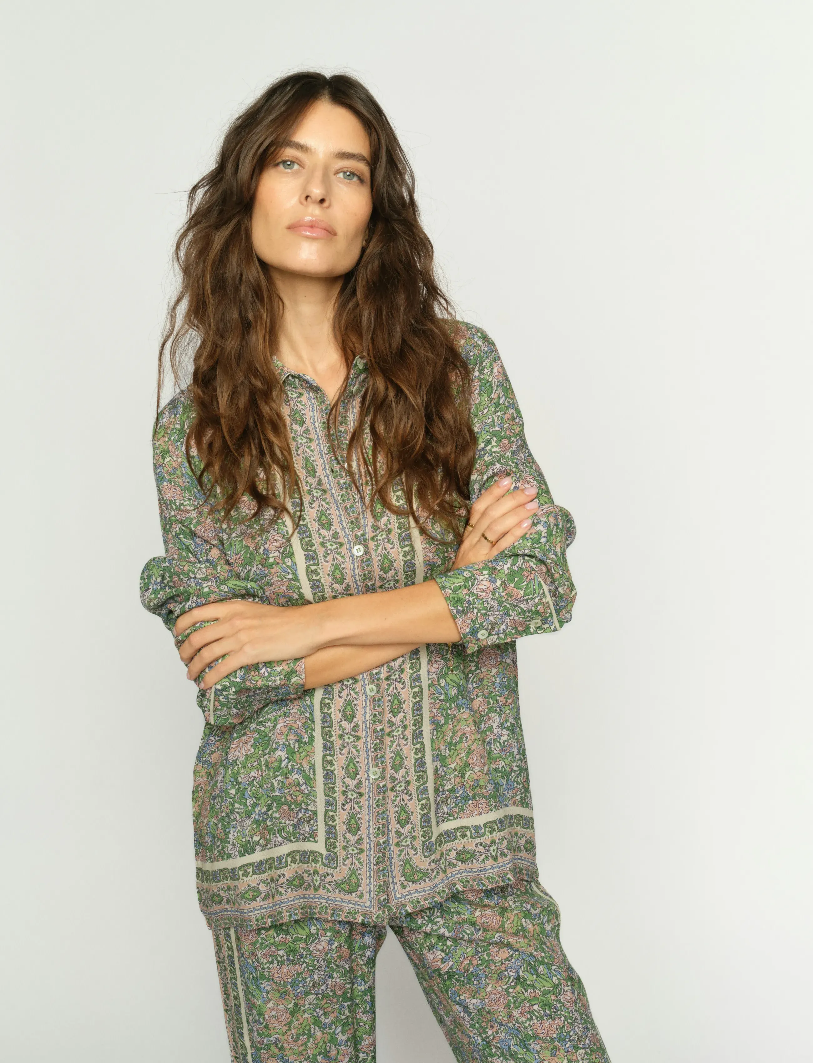MOS MOSH - MMKana Flowish Orchid Shirt - turf green - 3