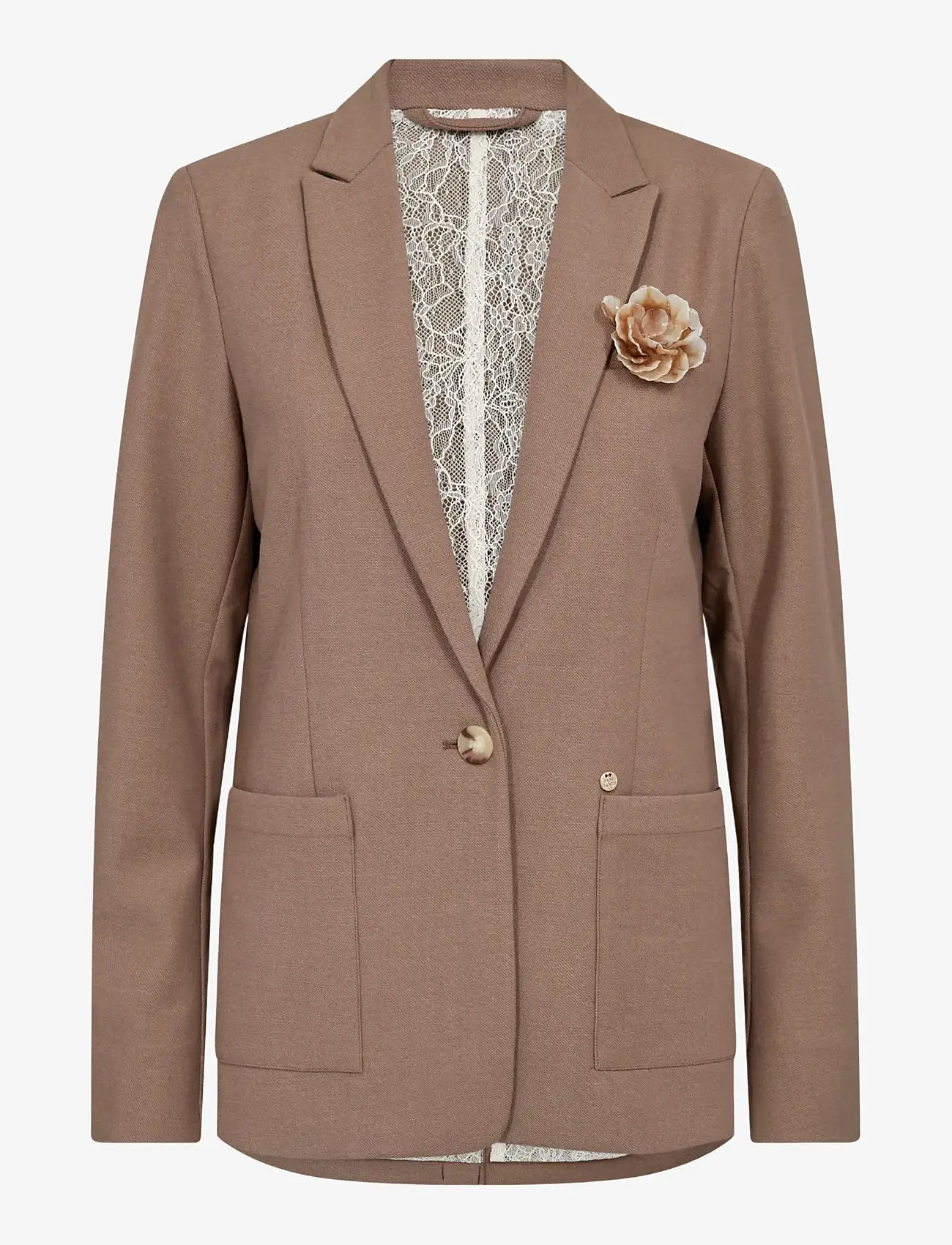 MOS MOSH - MMPhebs Polly Blazer - enkelknäppta kavajer - coffee quartz - 1