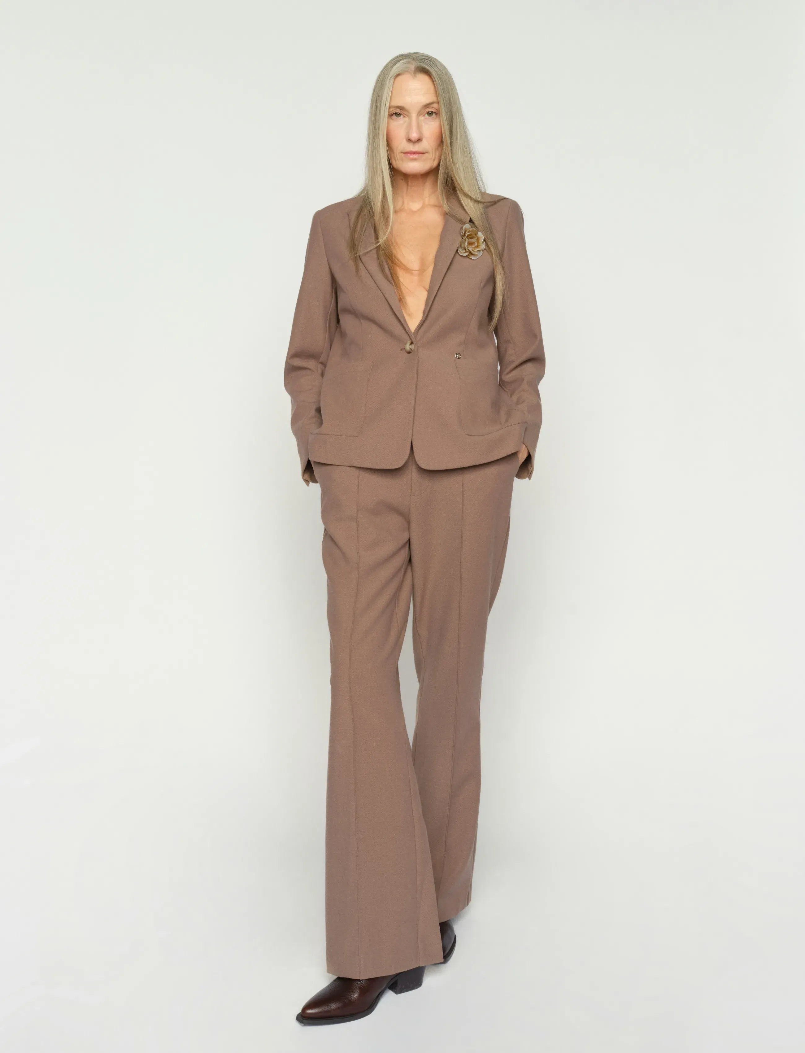 MOS MOSH Mmrhys Polly Pant, 36 Regular, Brown, Bukser > Flared, Dame