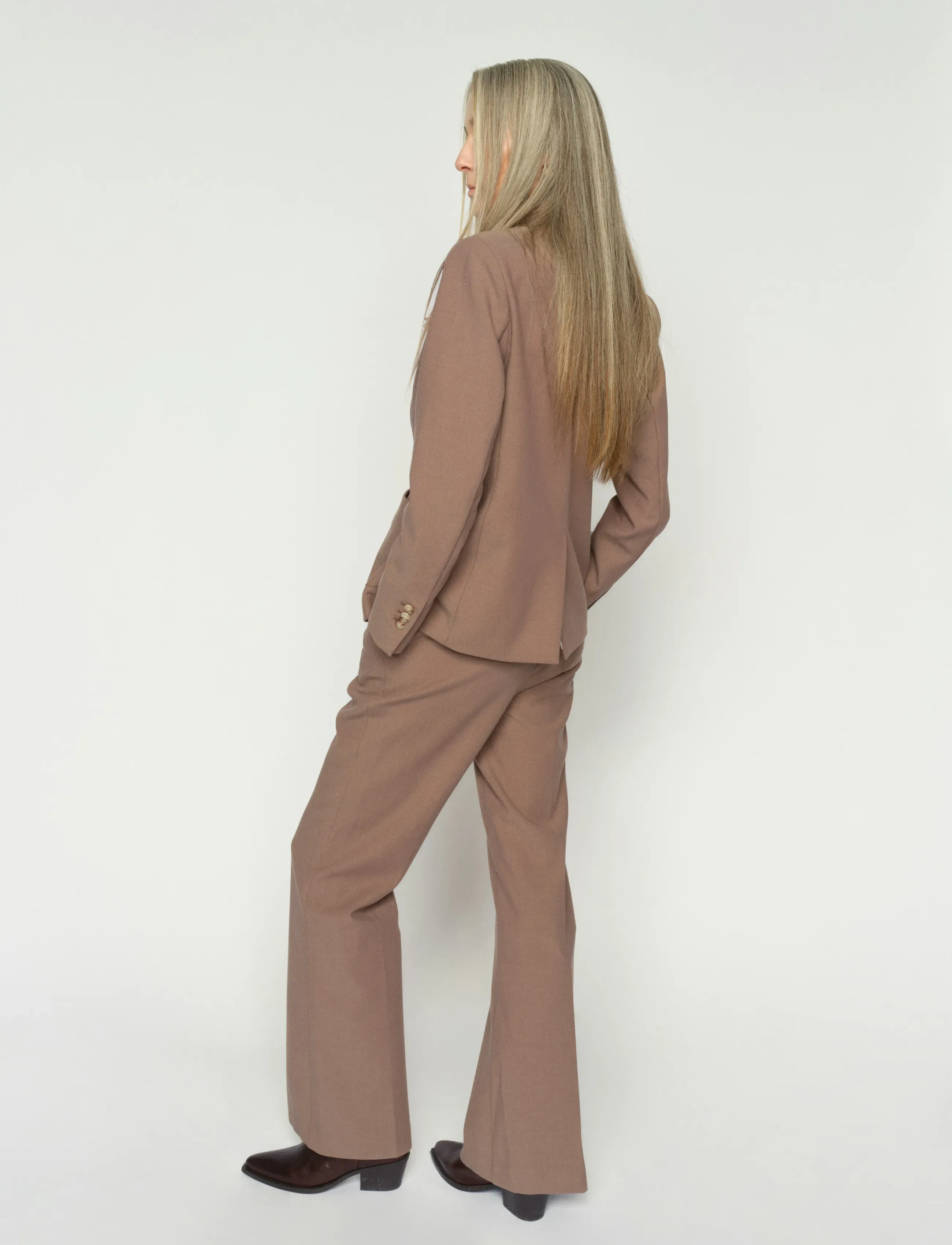 MOS MOSH - MMRhys Polly Pant - utsvängda byxor - coffee quartz - 3