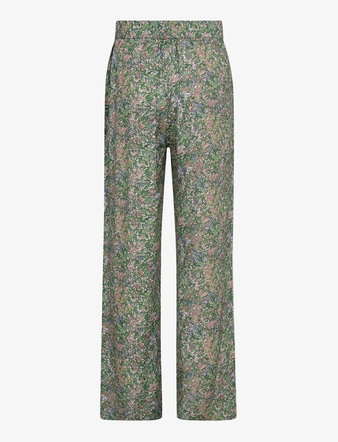 MOS MOSH - MMBala Flowish Orchid Pant - straight leg trousers - turf green - 2