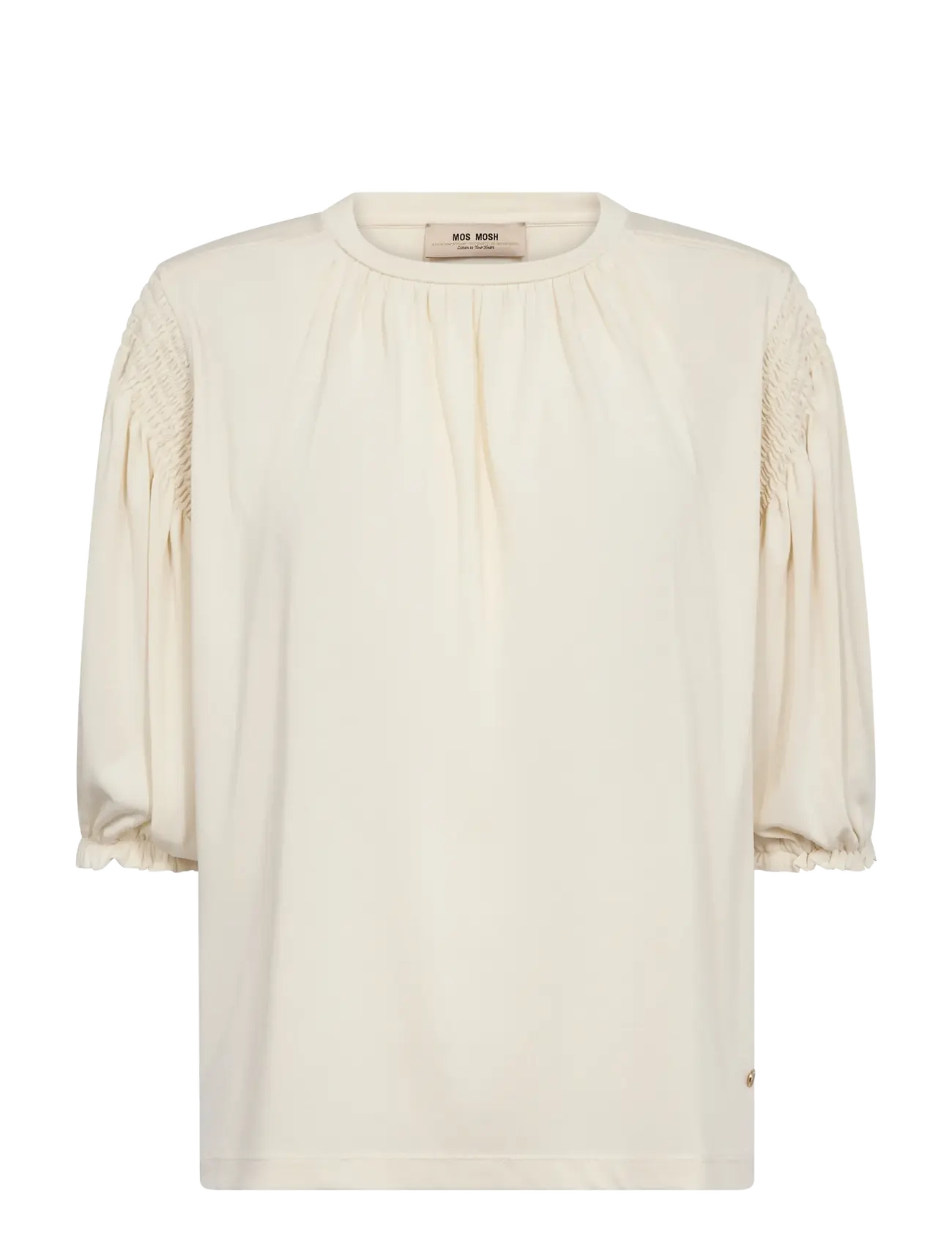 MOS MOSH Mmjewi 3/4 Sleeve O-Neck Tee, XL, T-shirts & Oberteile, Creme - Short-sleeved, Frauen